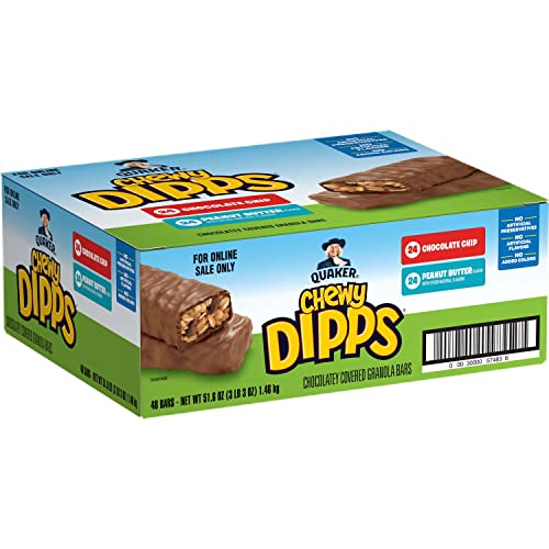 48-Count Quaker Chewy Dipps Chocolate Covered Granola Bars $15 (.31c Each) w/ S&S + Free Shipping w/ Prime or $25+