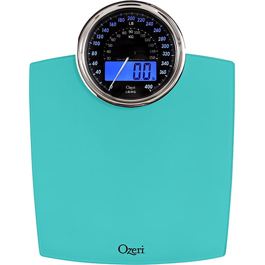Ozeri Rev Digital Bathroom Scale with Electro-Mechanical Weight Dial (Teal Blue, up to 400lbs) $11.74 + Free S&H w/ Walmart+ or on $35+