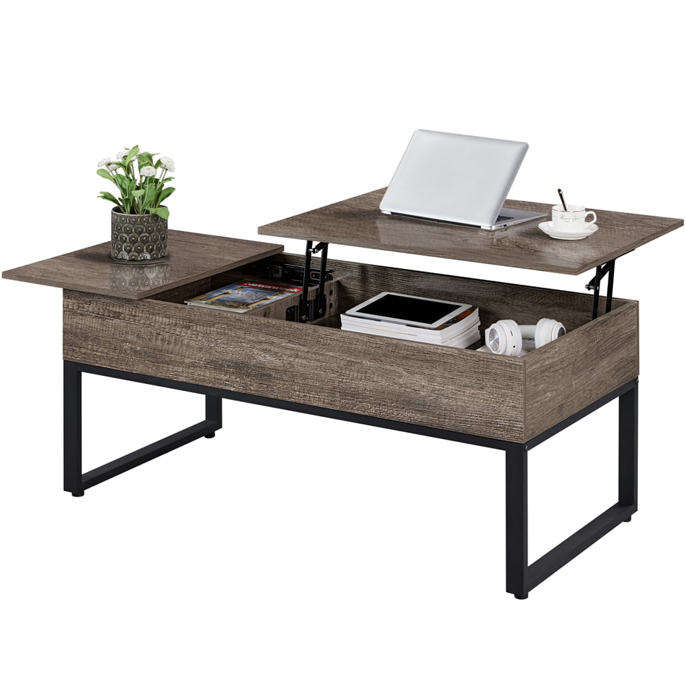 47.5" Alden Design Split Lift Top Rectangular Wood Coffee Table (Taupe