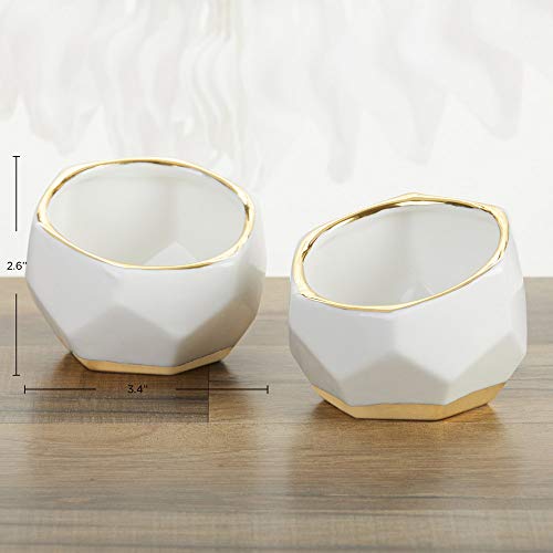 2-Pc 3.4" Kate Aspen Geometric Ceramic Planters Decorative Bowls (White) $11.90 + Free Shipping w/ Prime or on $25+