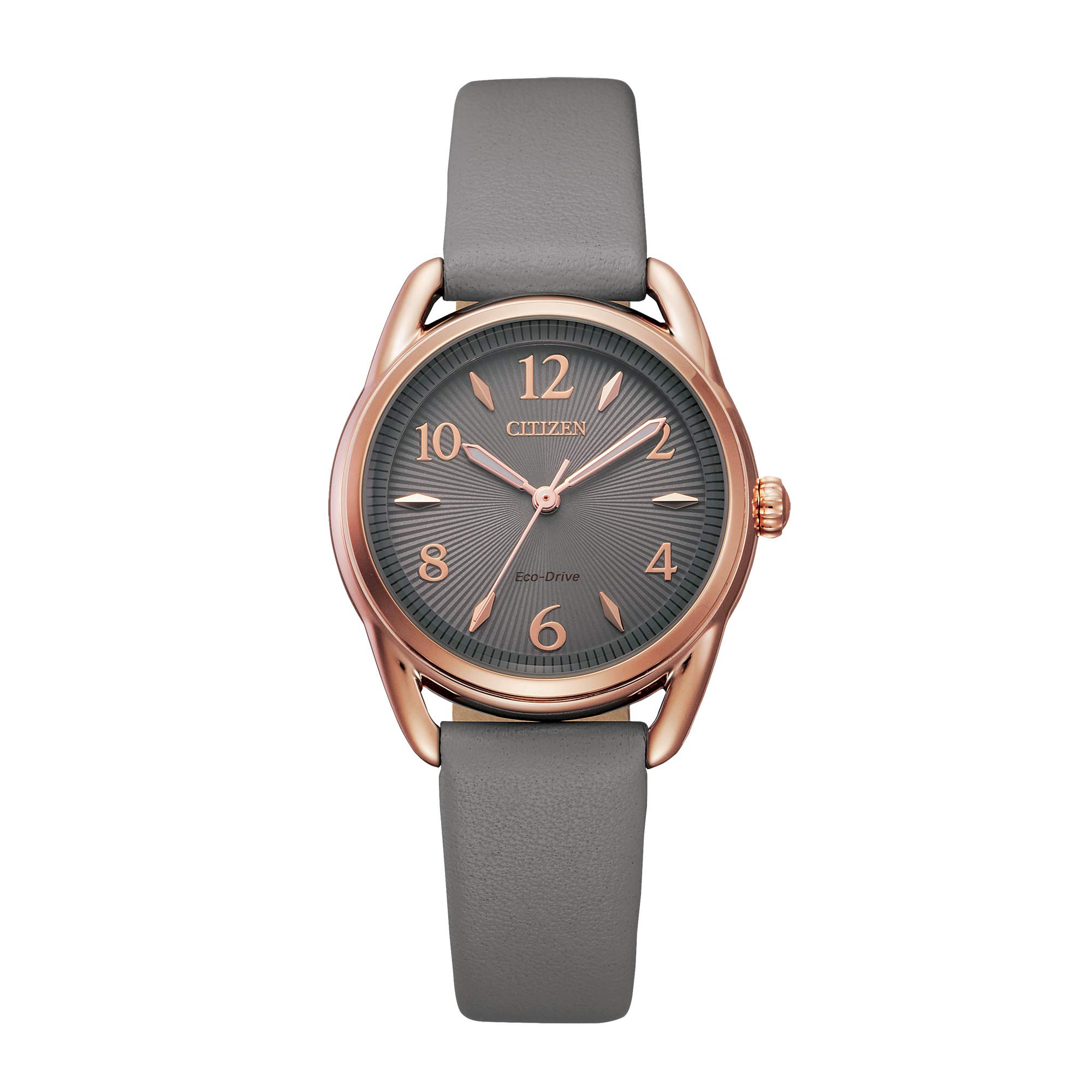 Citizen Women's Eco-Drive Dress Classic Watch in Rose-tone Stainless Steel w/ Grey Leather Strap & Grey Dial $125 + Free Shipping