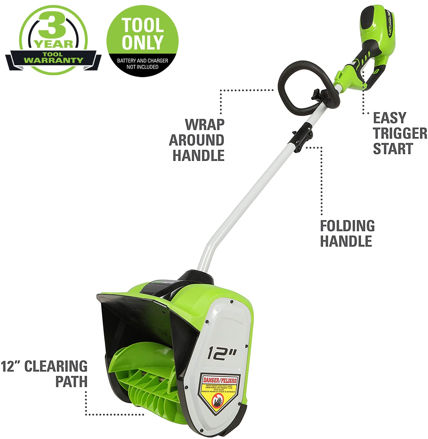 40V 12" Greenworks Cordless Snow Shovel (Tool Only) 96.63 + Free Shipping