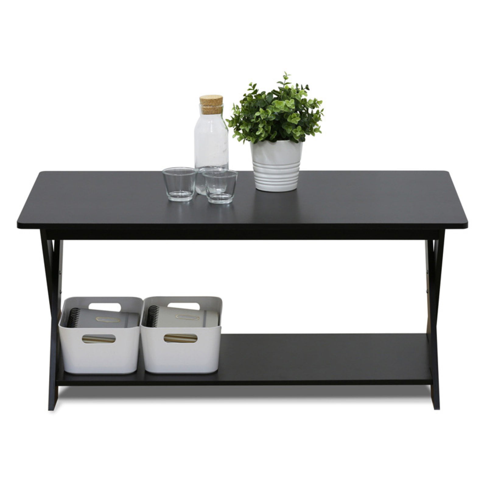 35.5" Furinno Modern Simplistic Criss-Crossed Coffee Table (Espresso) $27.65 + Free S&H w/ Walmart+ or $35+
