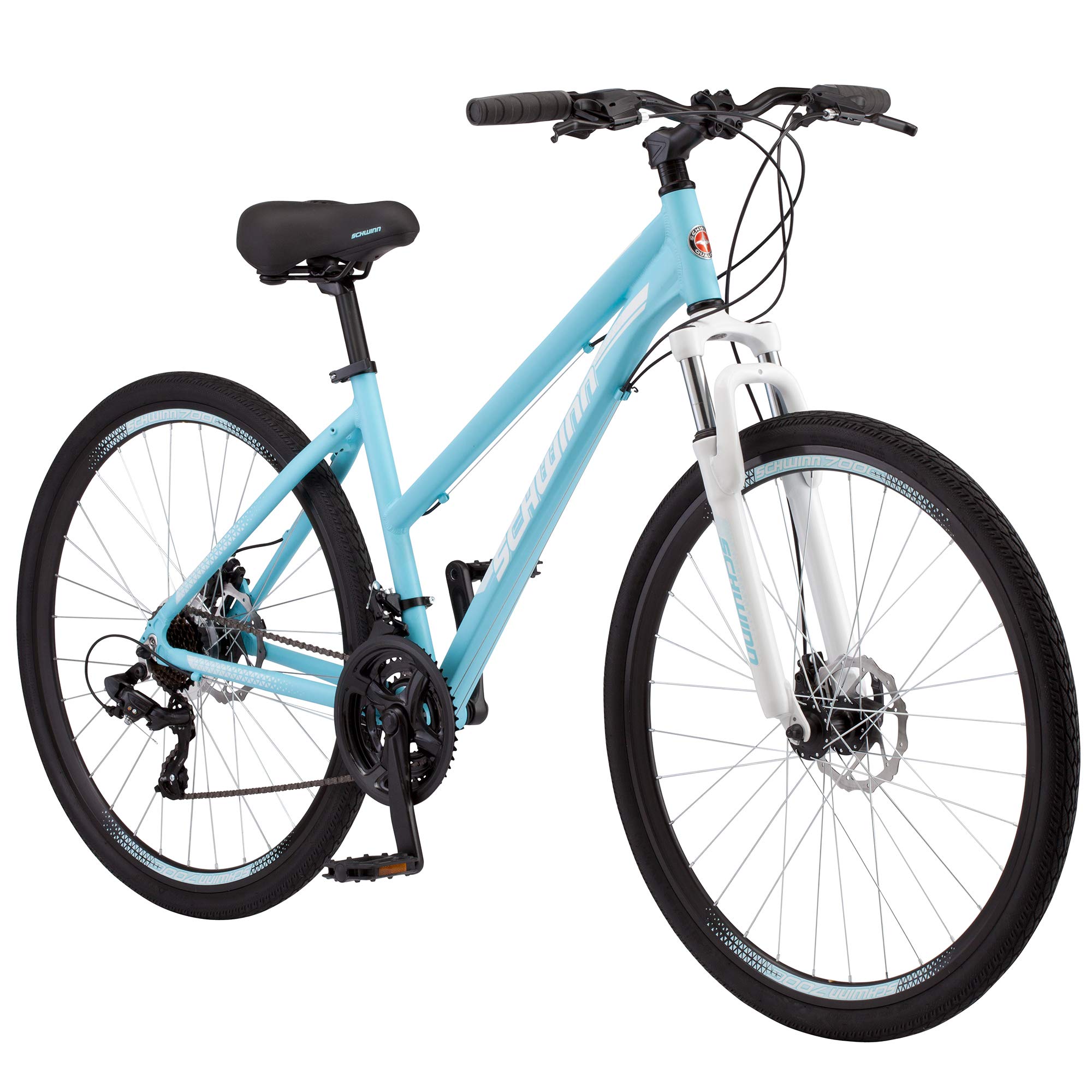 17" 21-Speed Schwinn GTX 2.0 Comfort Adult Hybrid Bike, Dual Sport Bicycle (Light Blue) $370.35 + Free Shipping