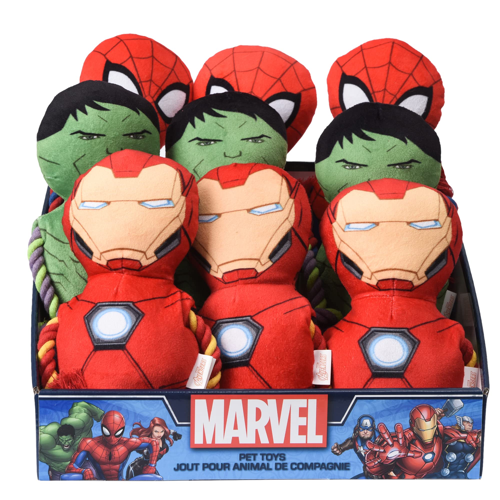 9Count Marvel Comics Squeaky Plush Toys w/ Rope for Dogs 10.19 (1.13
