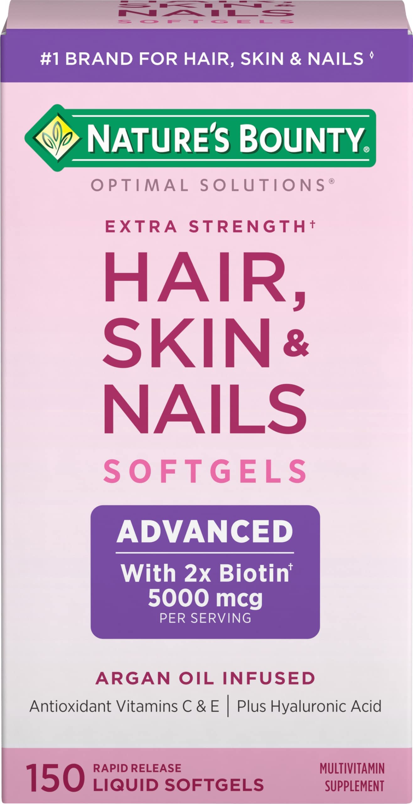 150-Count Nature's Bounty Hair, Skin & Nails Rapid Release Softgels $7 w/ S&S + Free Shipping w/ Prime or on orders over $25