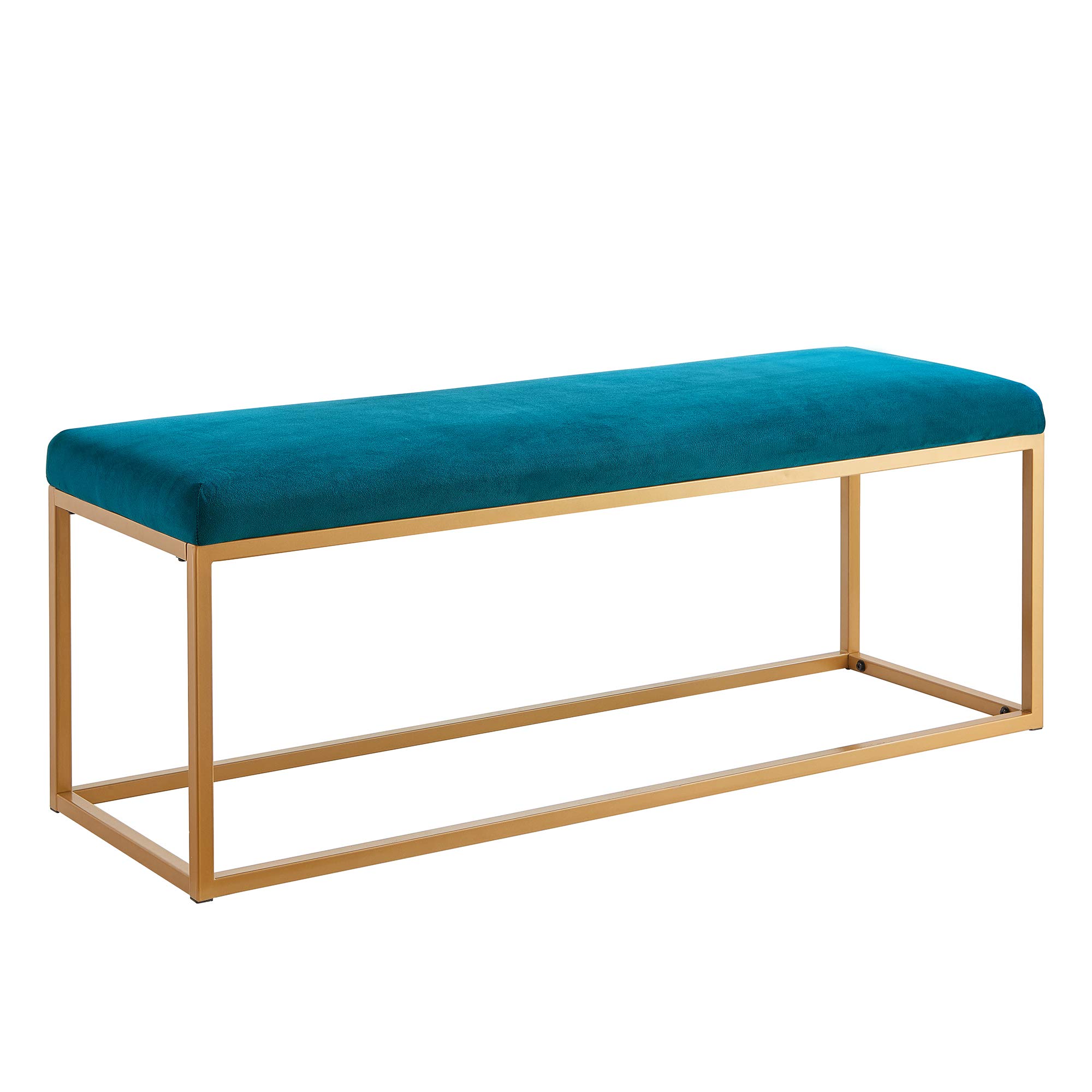48" Ball & Cast Upholstered Bench Seat (Teal/Gold) $47 + Free Shipping