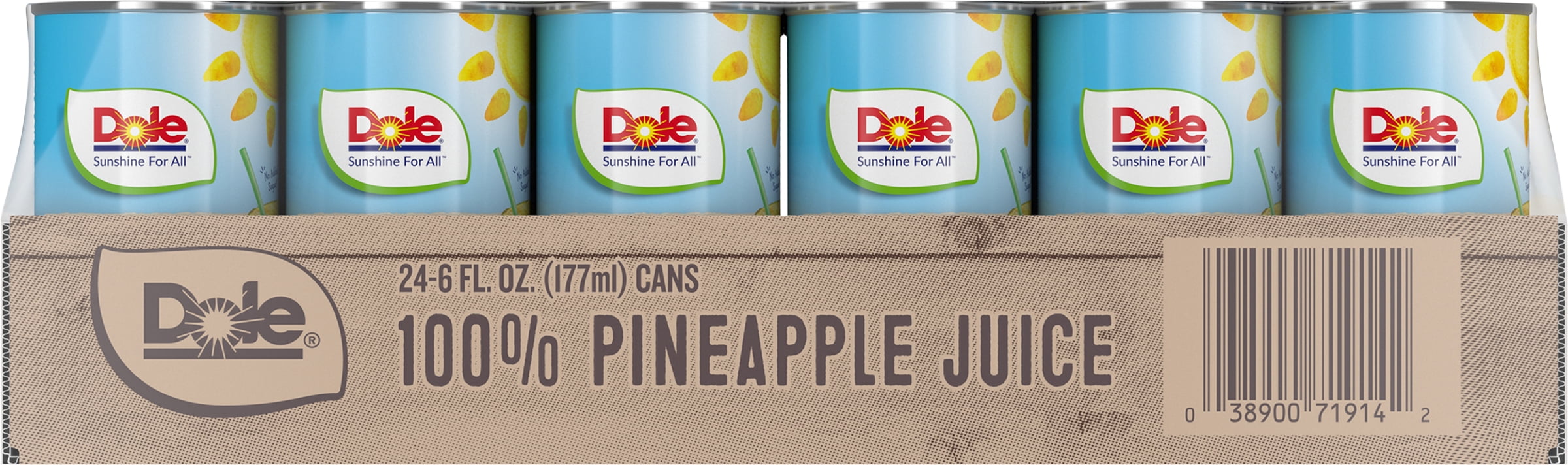 24-Count 6-Oz Dole All Natural 100% Pineapple Juice Cans $10.70 + Free Shipping w/ Walmart+ or $35+