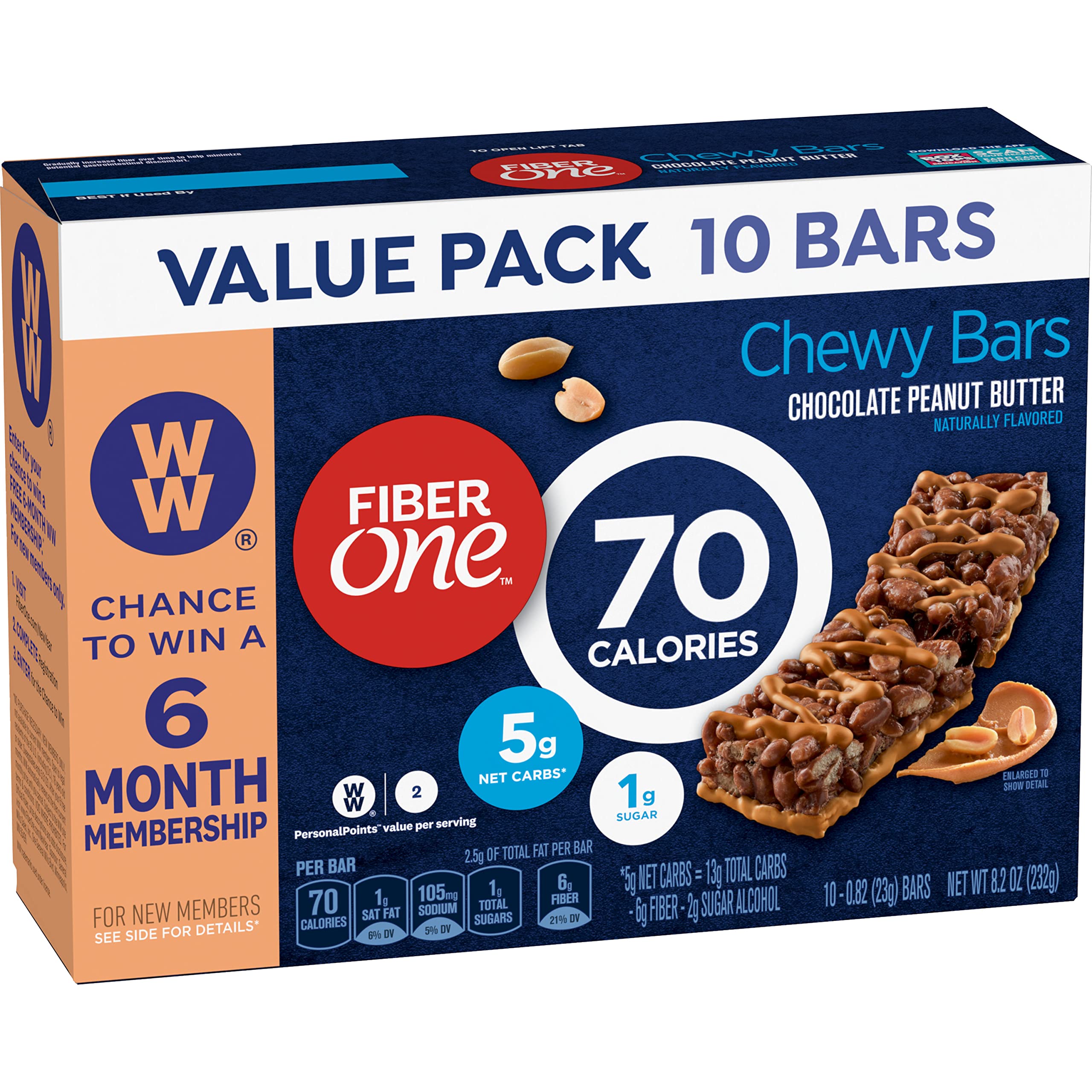 10-Count Fiber One 70 Calorie Chewy Snack Bars (Chocolate Peanut Butter) $3.73 (.37c Ea) w/S&S + Free Shipping w/ Prime or on $35+