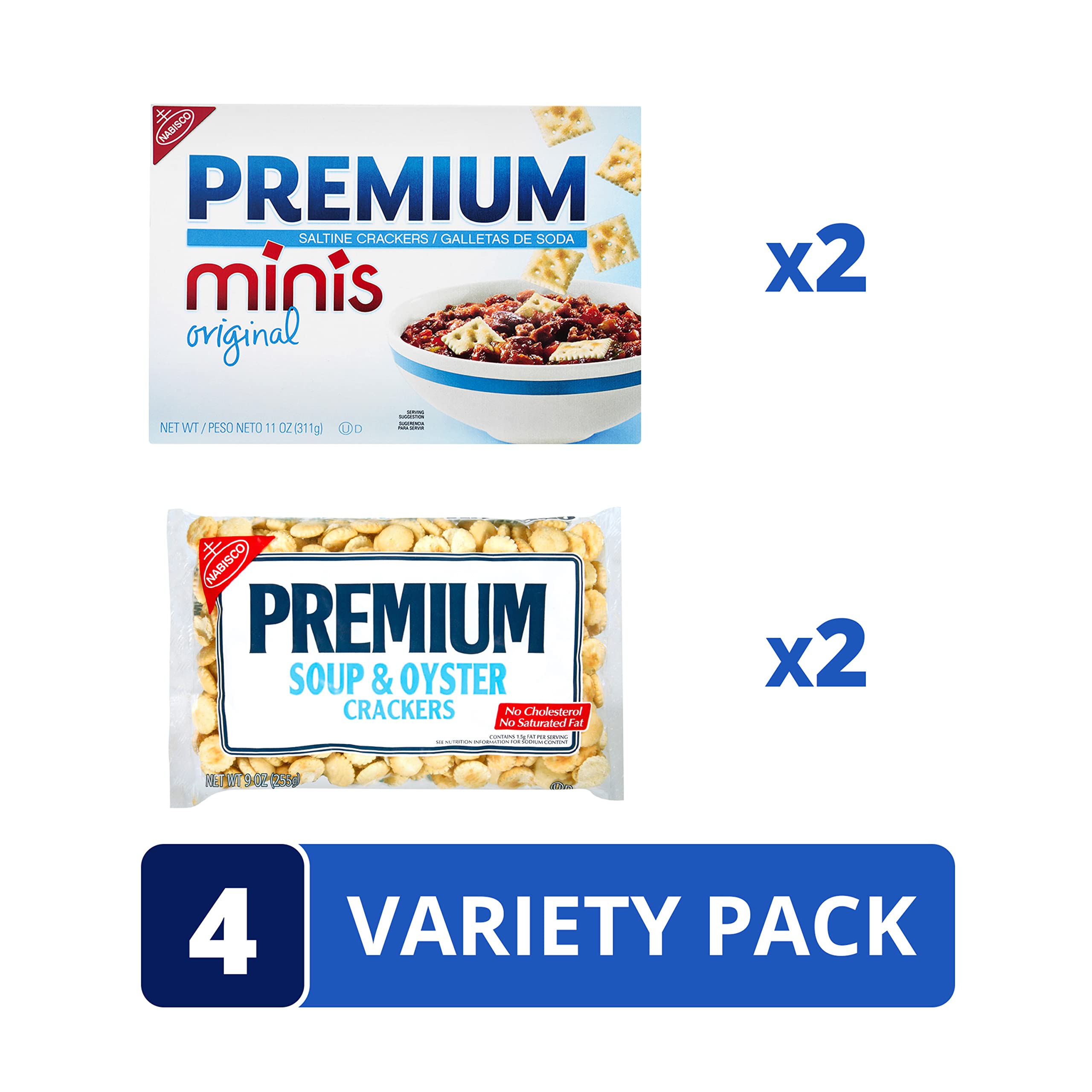 Premium Crackers Variety Pack 2Pack 11Oz Mini Saltine Crackers + 2