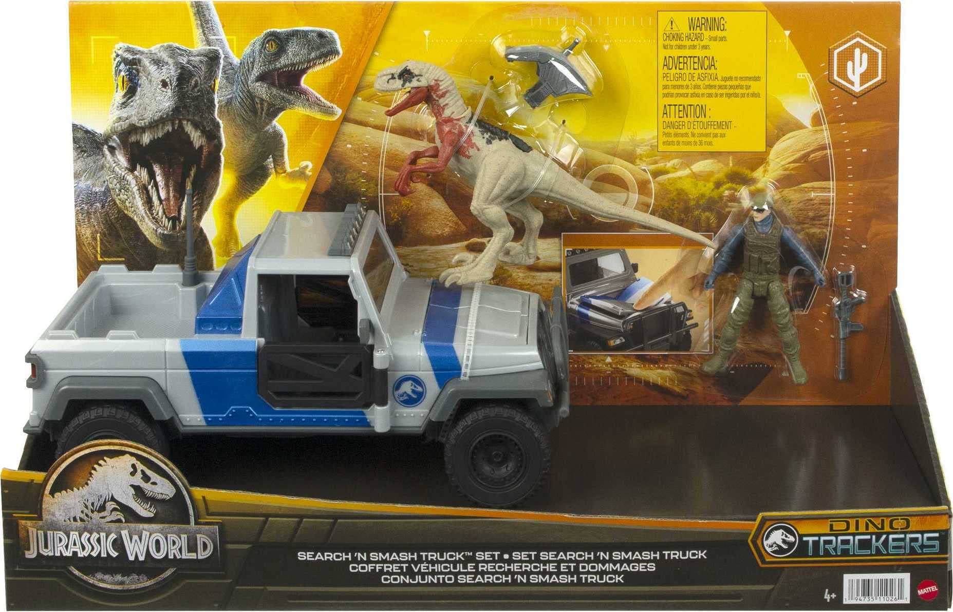 5-Piece 3.75" Scale Mattel Jurassic World Search 'N Smash Truck Set w/ Atrociraptor Dinosaur & Human Action Figure $11.50 + Free Shipping w/ Prime or on $35+