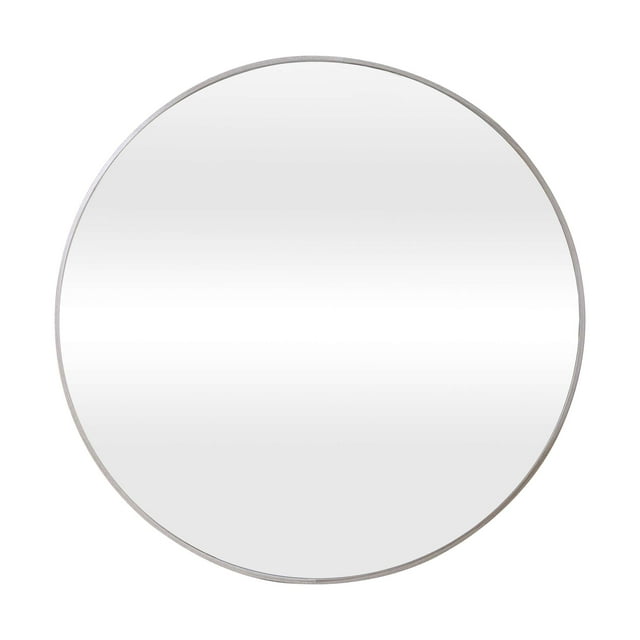 30" Mainstays Modern Round Wall Mirror w/ Wood Finish (Gray or Black) $20 + Free S&H w/ Walmart+ or $35+