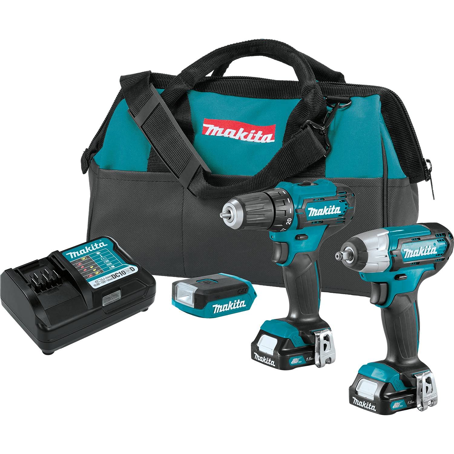 3-Piece Makita 12V 3/8” Impact Wrench, 3/8” Driver Drill, (2) 12V max CXT Batteries (1.5Ah) & Flashlight $103.15 + Free Shipping