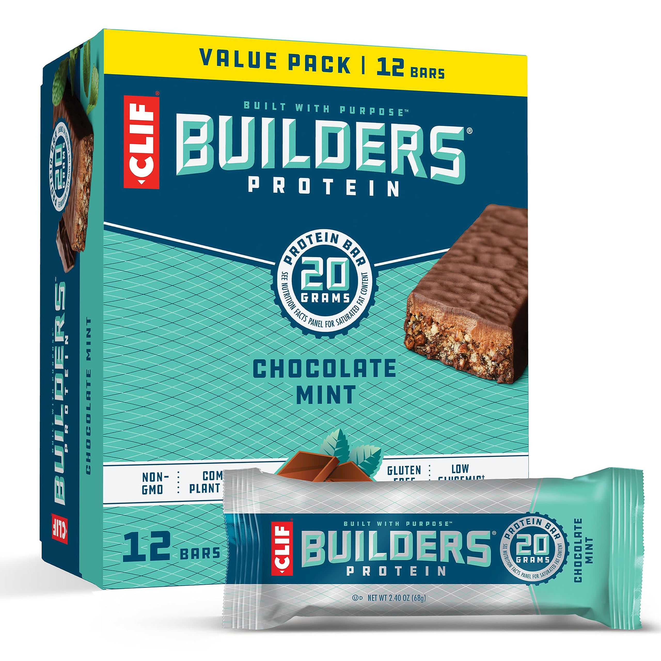 12-Count 2.4-Oz. Clif Builders Protein Bars (Chocolate Mint) $9.80 (.82c Ea.) w/S&S + Free Shipping w/ Prime or on $35+