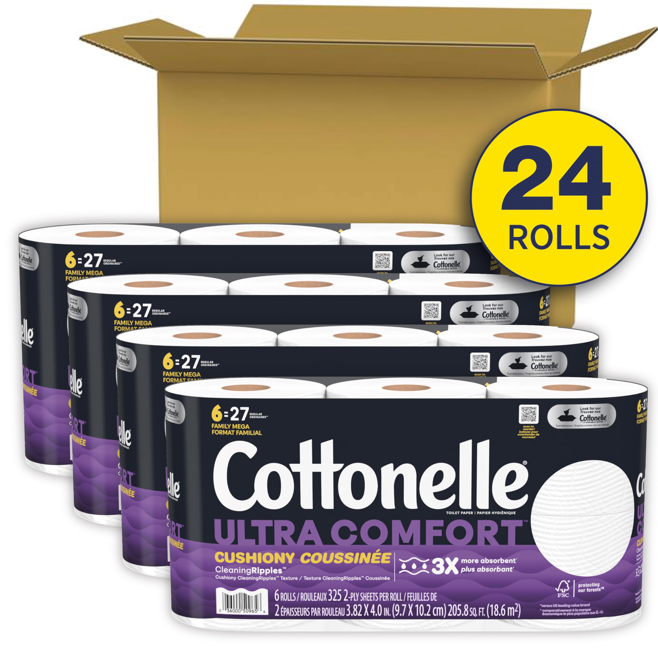 24-Count Cottonelle Ultra ComfortCare Family Mega Rolls Toilet Paper $18.50 (.77c Ea) w/S&S + Free Shipping w/ Prime or on $35+