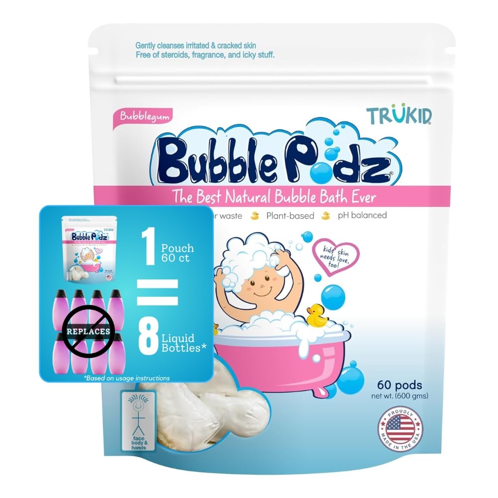 60-Count TruKid Bubble Podz Gentle Bubble Bath for Baby & Kids (Bubblegum & More) $19.75 (.33c Ea) w/S&S + Free Shipping w/ Prime or on $35+
