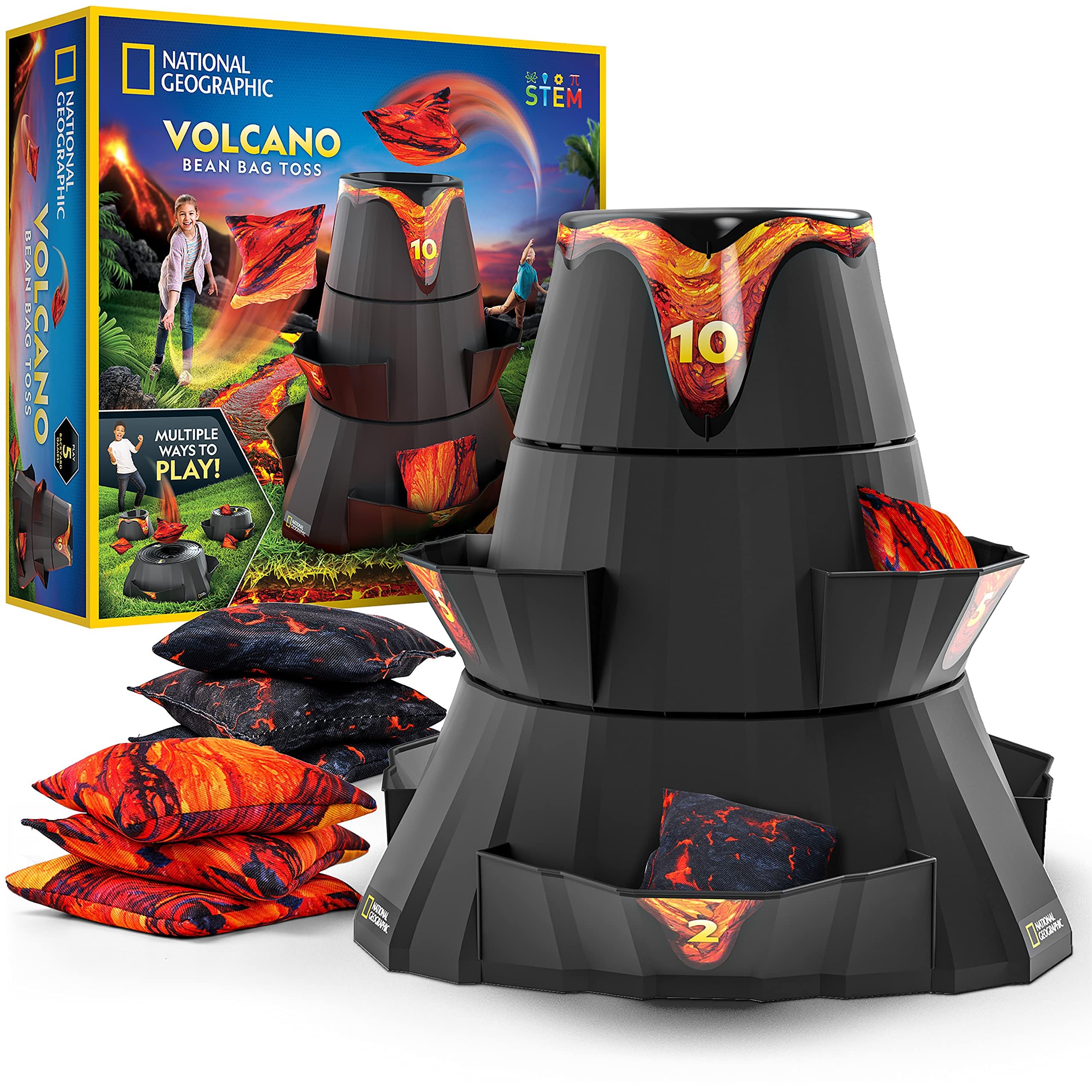 National Geographic Volcano Bean Bag Toss Game (Kids Cornhole Set w/ 5 Game Modes) $25.95 + Free Shipping w/ Prime or on $35+