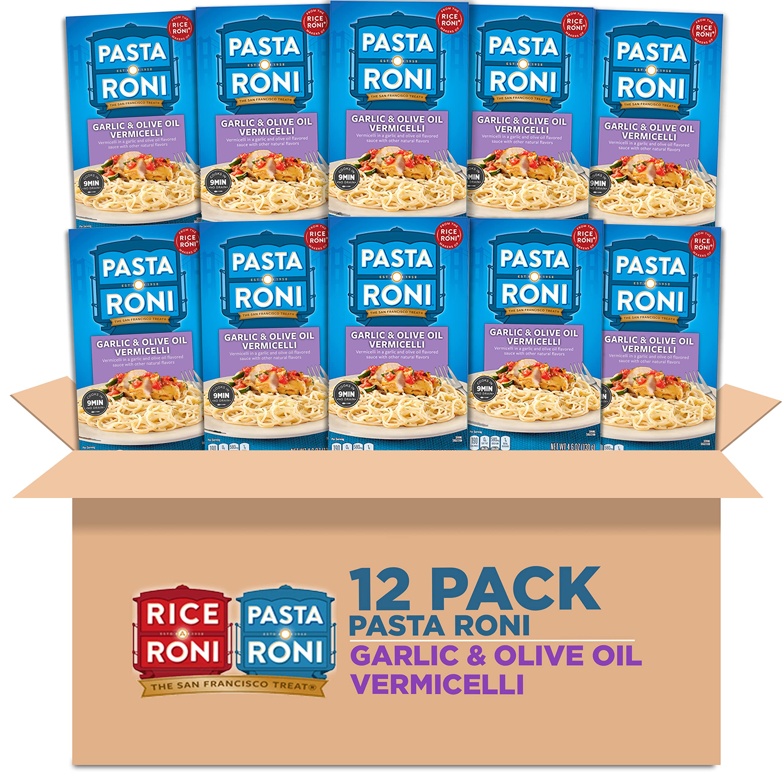 12-Pack 4.6-Oz Pasta Roni (Garlic & Olive Oil Vermicelli) $11.40 (.95c Ea) w/ S&S + Free Shipping w/ Prime or on $35+
