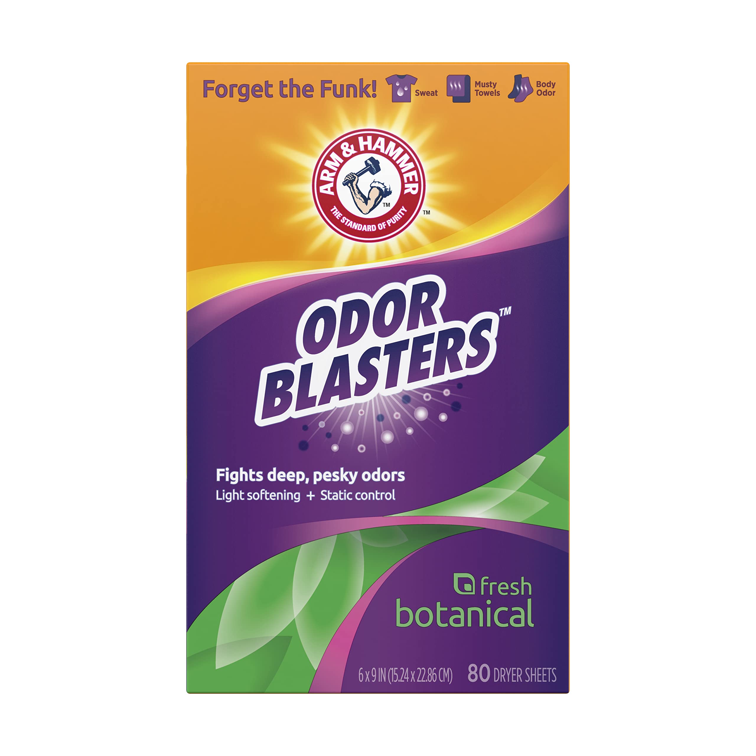 80Count Arm & Hammer Odor Blaster Sheets (Fresh Botanical) 3.50 w/ S