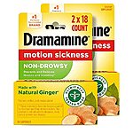 2-Pack 18-Count Dramamine Motion Sickness Non-Drowsy $9 ($4.49 each) w/ S&amp;S + Free Shipping w/ Prime or $25+