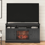 Ameriwood Home Ashton Lane Electric Fireplace TV Stand for TVs up to 65&quot; (Black Oak or Rustic Oak) $198 + Free Shipping