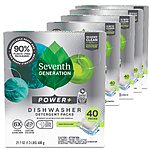 5-Pack 40-Count Seventh Generation Power Plus Dishwasher Detergent tabs Packs (Fresh Citrus) $38.85 (19c Ea) w/ S&amp;S + Free Shipping