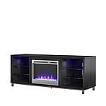 64.75&quot; Ameriwood Home Lumina Deluxe Fireplace TV Stand (Black Oak) $144.99 + Free Shipping