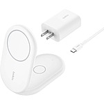 Belkin 2-in-1 Magnetic Foldable Wireless Charger w/ Qi2 15W Stand &amp; MagSafe (White) $29.99 + Free Shipping