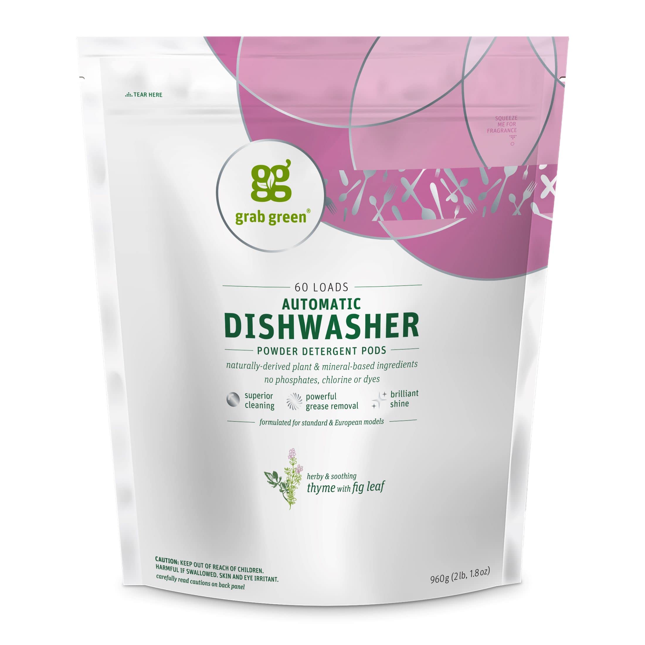 60-Count Grab Green Classic Automatic Dishwashing Detergent Pods (Thyme Fig-Leaf) $14.60 (.24c Ea) w/ S&S + Free Shipping w/ Prime or on $35+