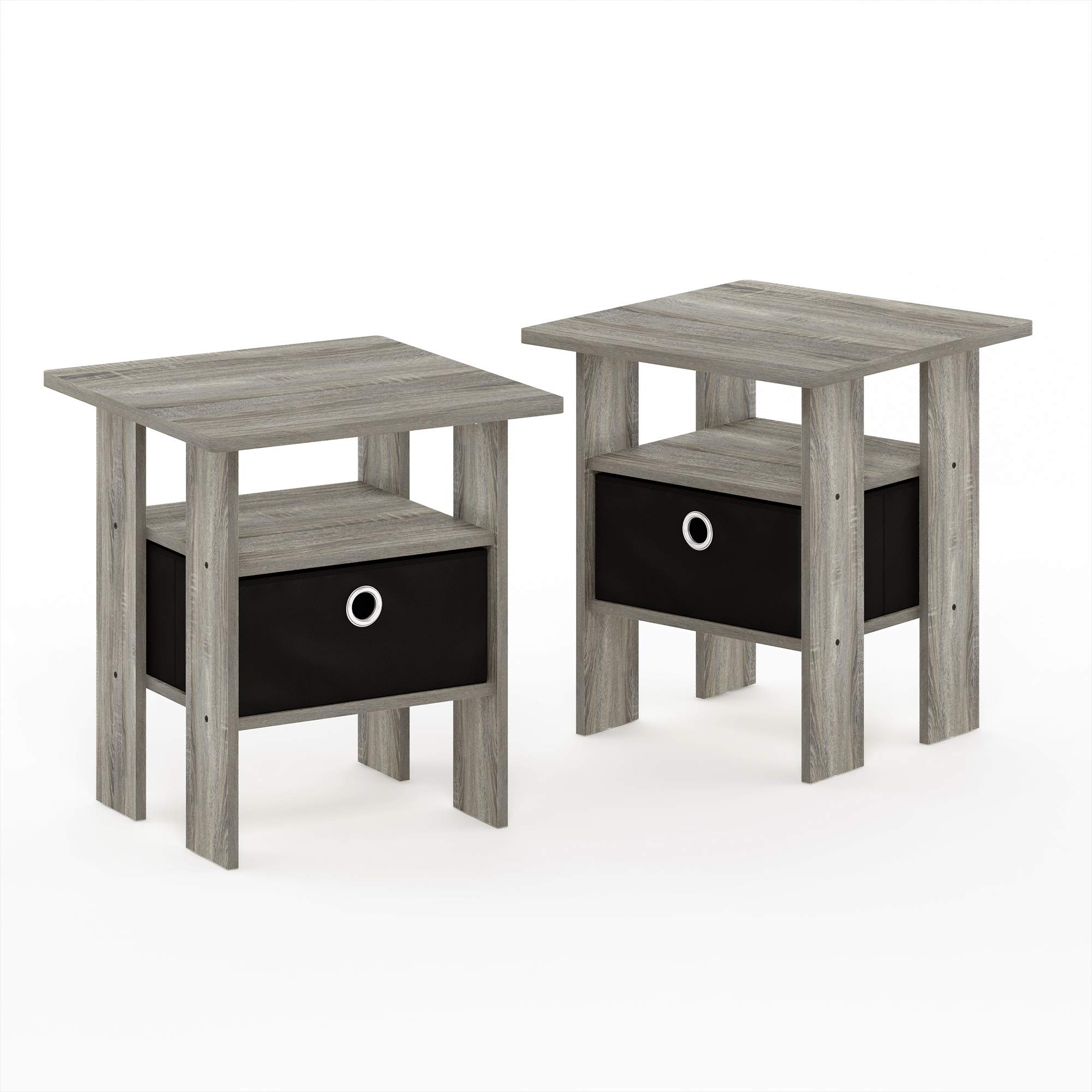 2-Count Furinno Andrey Night Stand Bedside Table w/ Bin Drawer (French Oak Grey) $26.10 + Free Shipping w/ Prime or on $35+