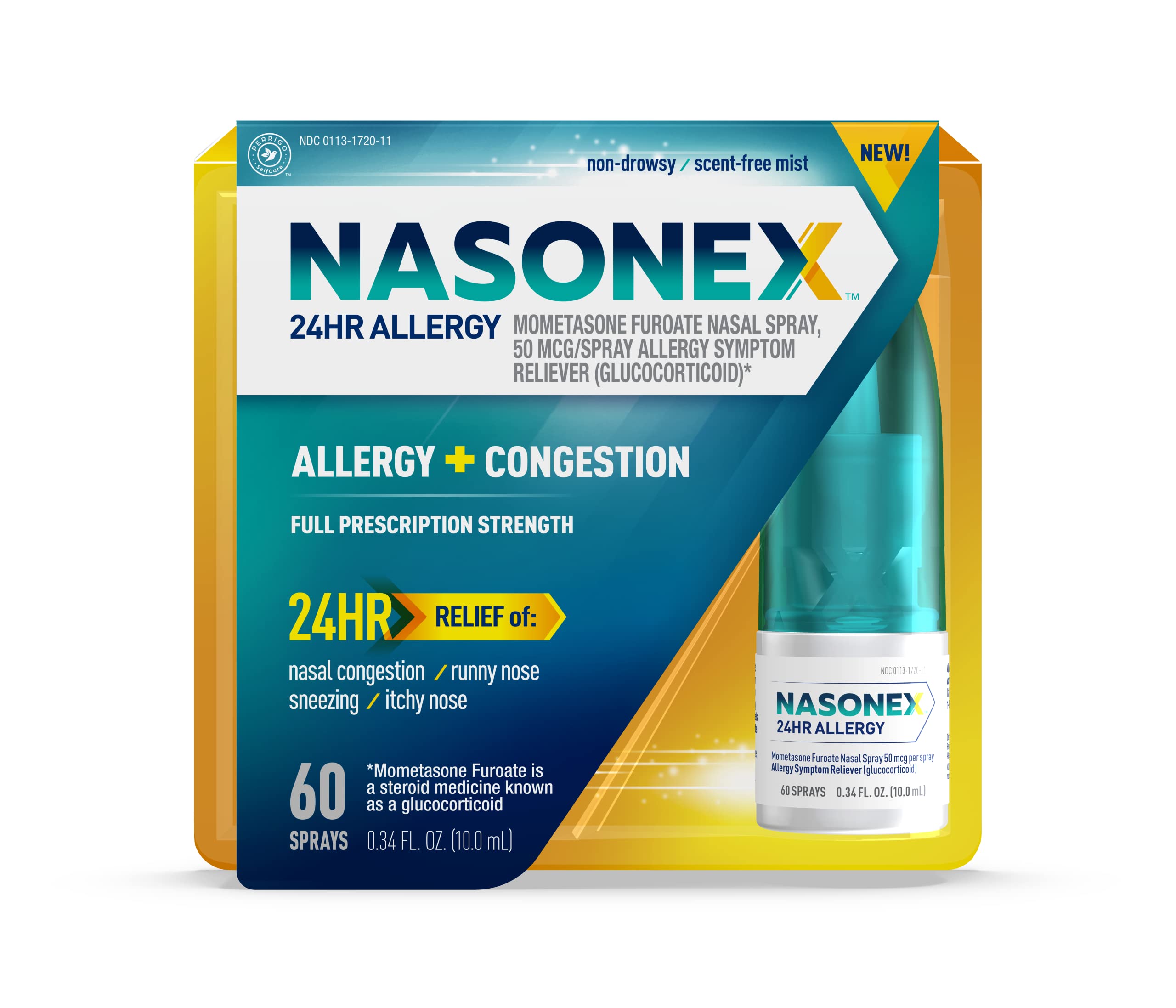 0.34-Oz Nasonex 24HR Allergy & Congestion Nasal Spray (60 Sprays) $7 w/ S&S + Free Shipping w/ Prime or on $35+