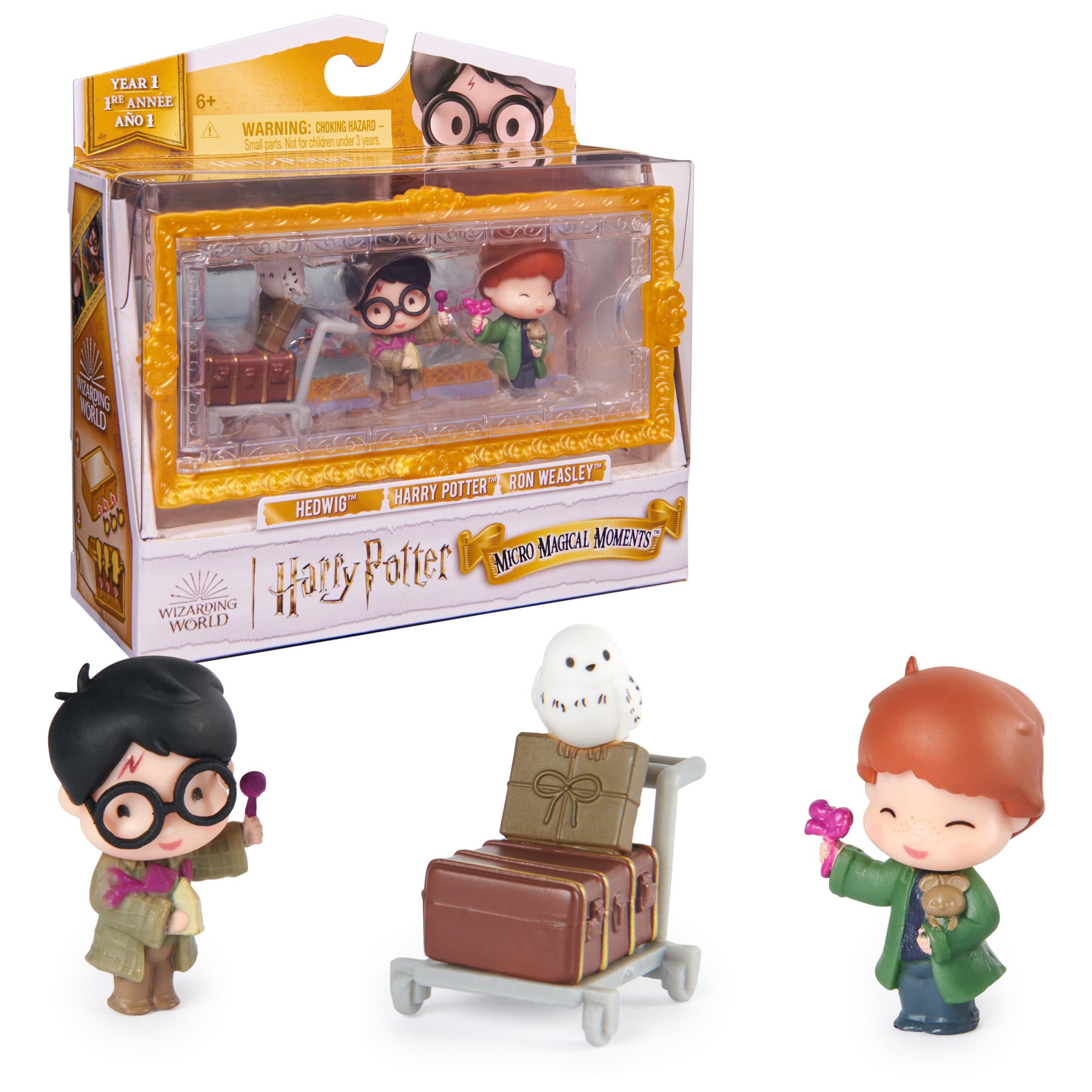 3-Pack 1.5" Wizarding World Harry Potter Micro Magical Moments Exclusive Harry, Ron, Hedwig Figures Set w/ Accessories and Display Case $3.90 + Free Shipping w/ Prime or on $35+