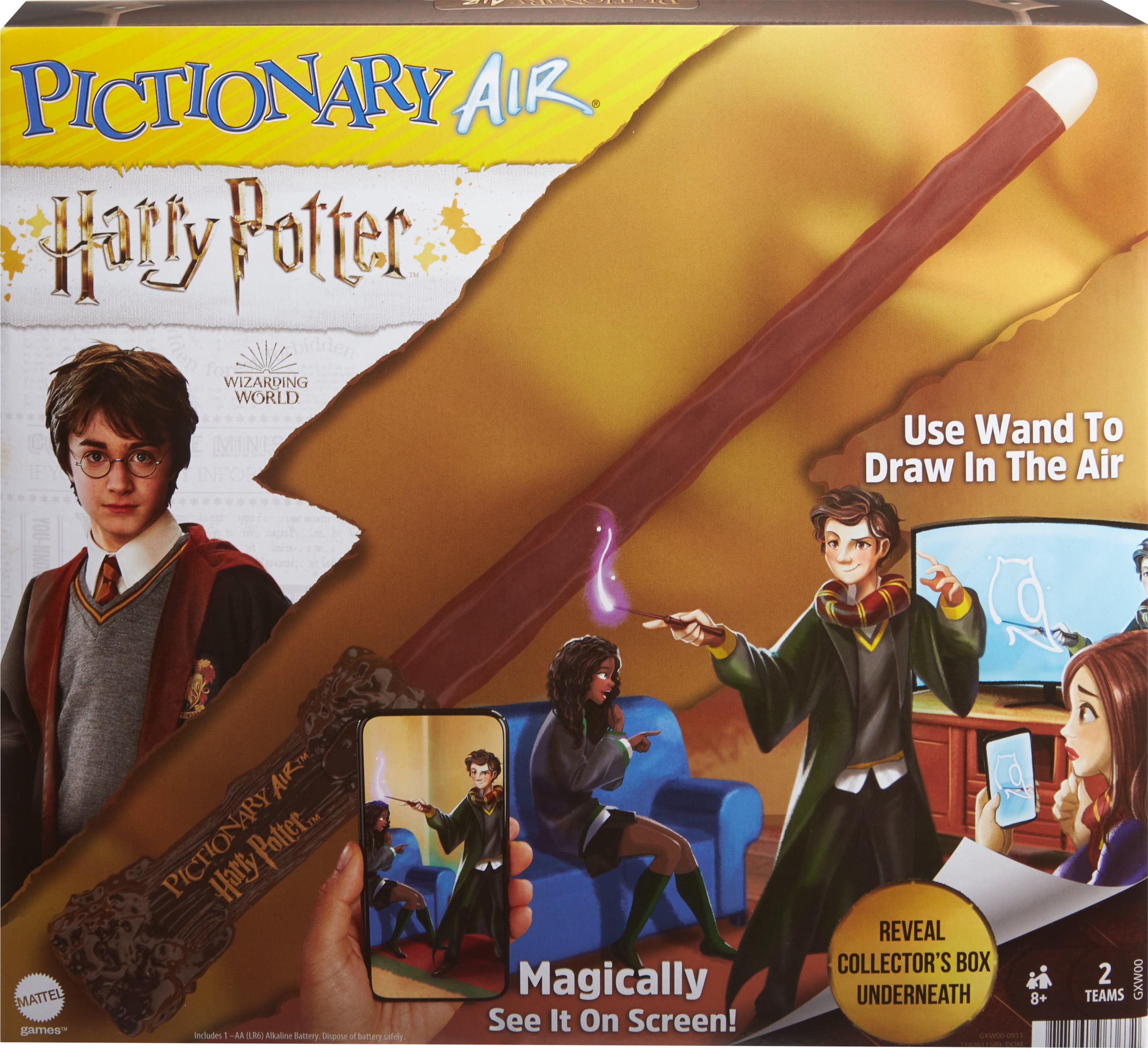 Mattel Pictionary Air Harry Potter Family Game w/ Light Wand & Picture Clue Cards $5.65 + Free Shipping w/ Prime or on $35+