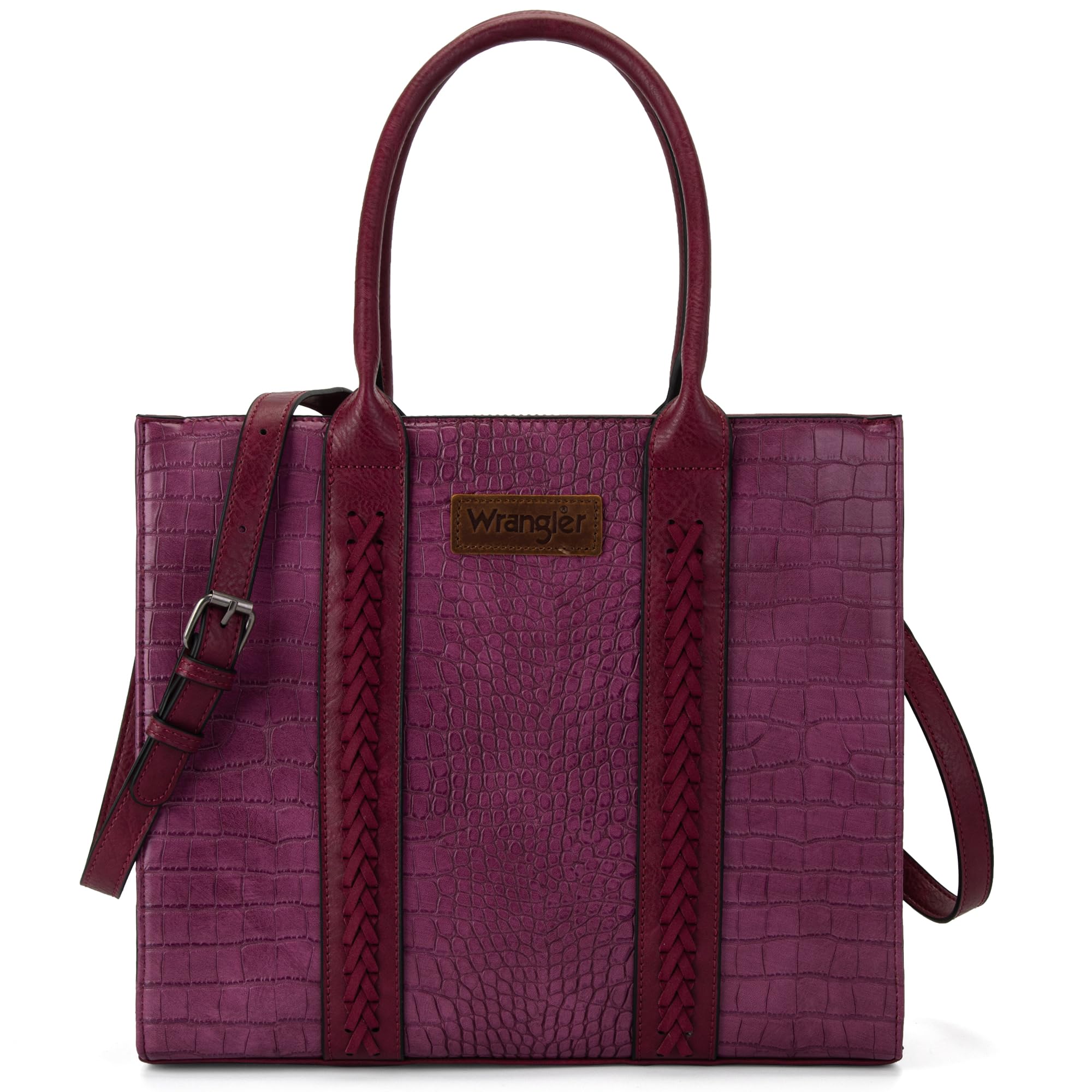 Wrangler Large Work Tote Purse Bag w/ Strap Top-Handle Handbag (Purple Crocodile) $21 + Free Shipping w/ Prime or on $35+