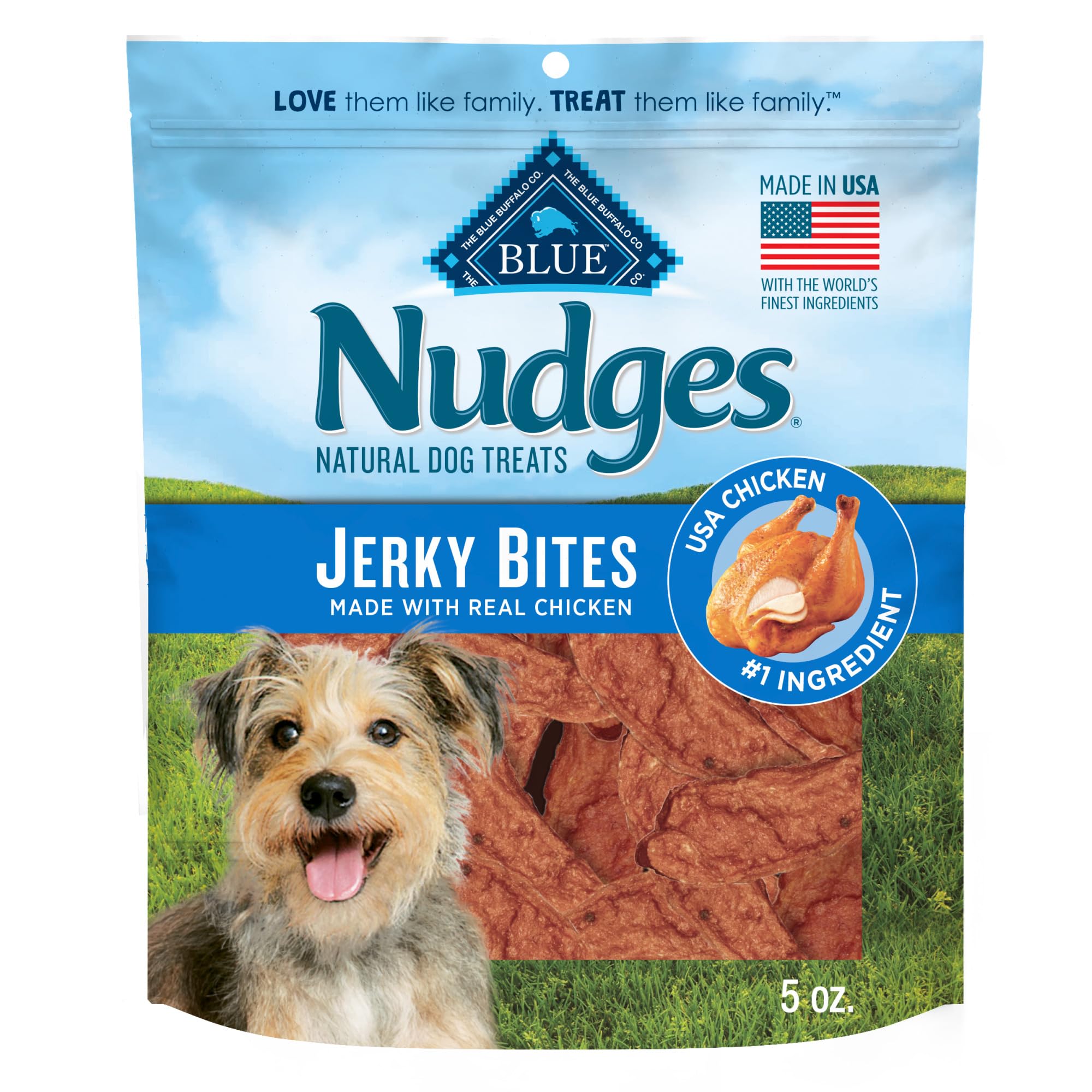 5-Oz Blue Buffalo Nudges Chicken Jerky Bites Dog Treats $4.17 w/ S&S + Free Shipping w/ Prime or on $35+