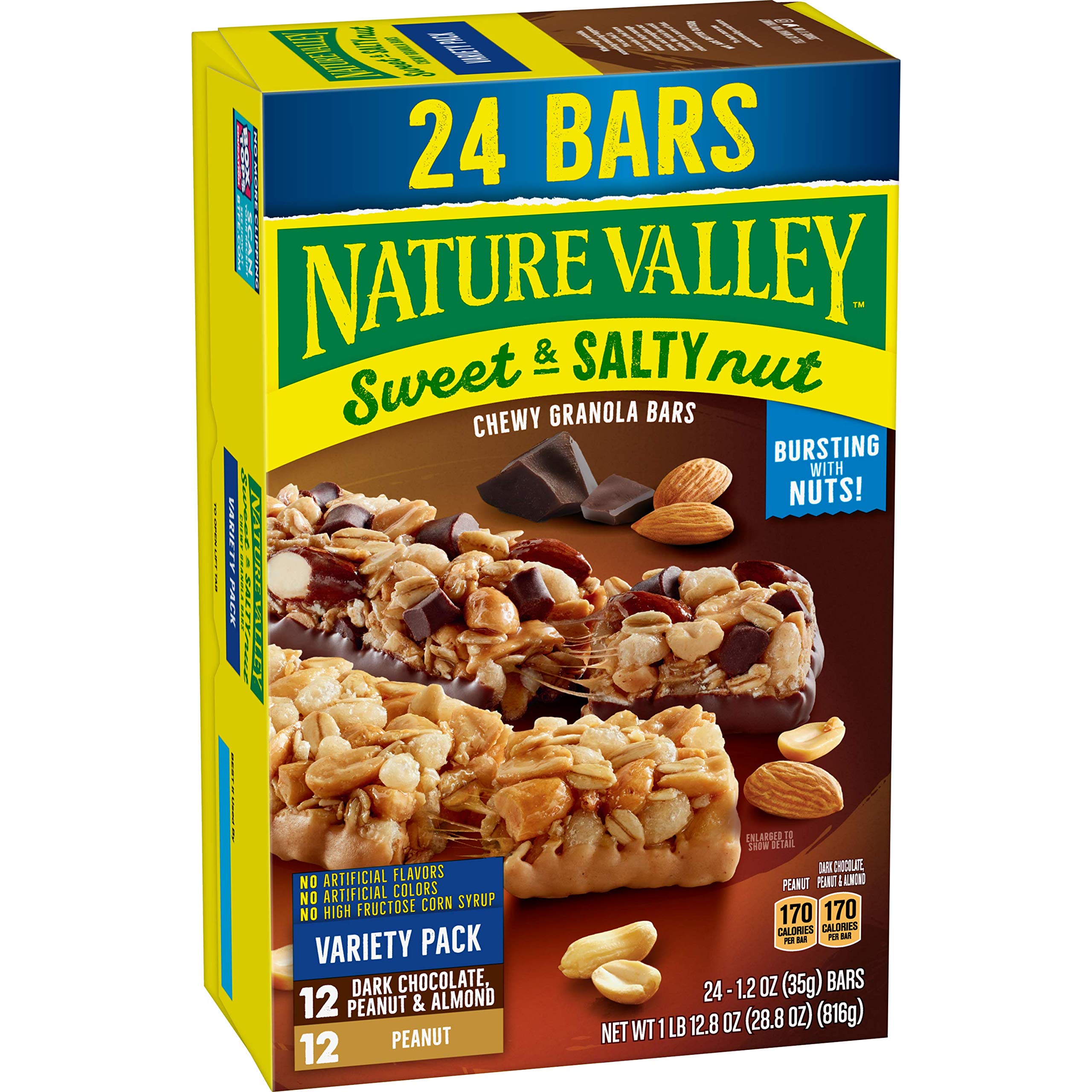 24-Count Nature Valley Granola Bars Variety Pack (Dark Chocolate Peanut & Almond or Peanut) & More $7.65 (32c Ea) + Free Shipping w/ Prime or on $35+