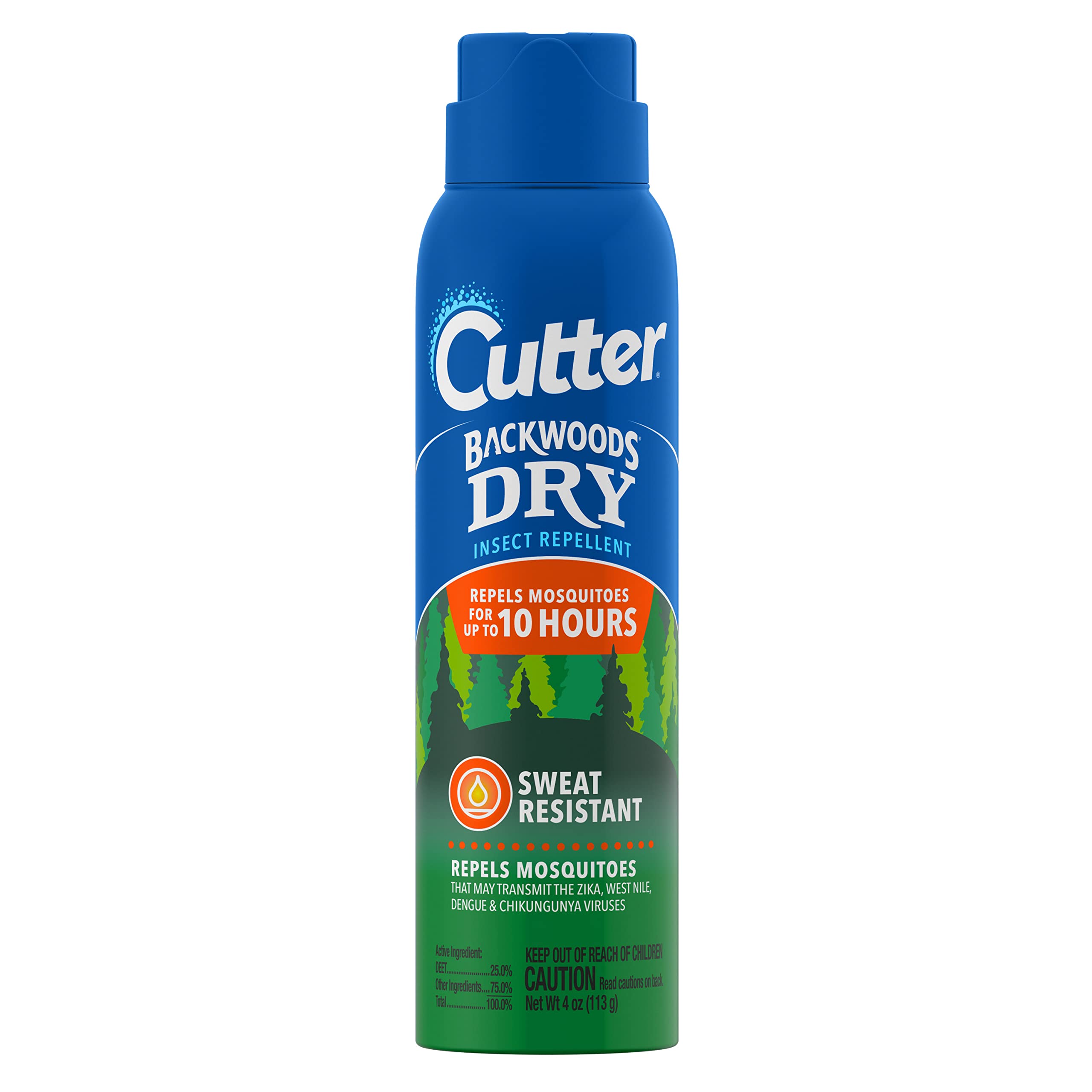 4-Oz Cutter Backwoods Dry Insect Mosquito Repellent w/ 25% DEET & Sweat Resistent (Aerosol Spray) $3.40 + Free Shipping w/ Prime or on $35+