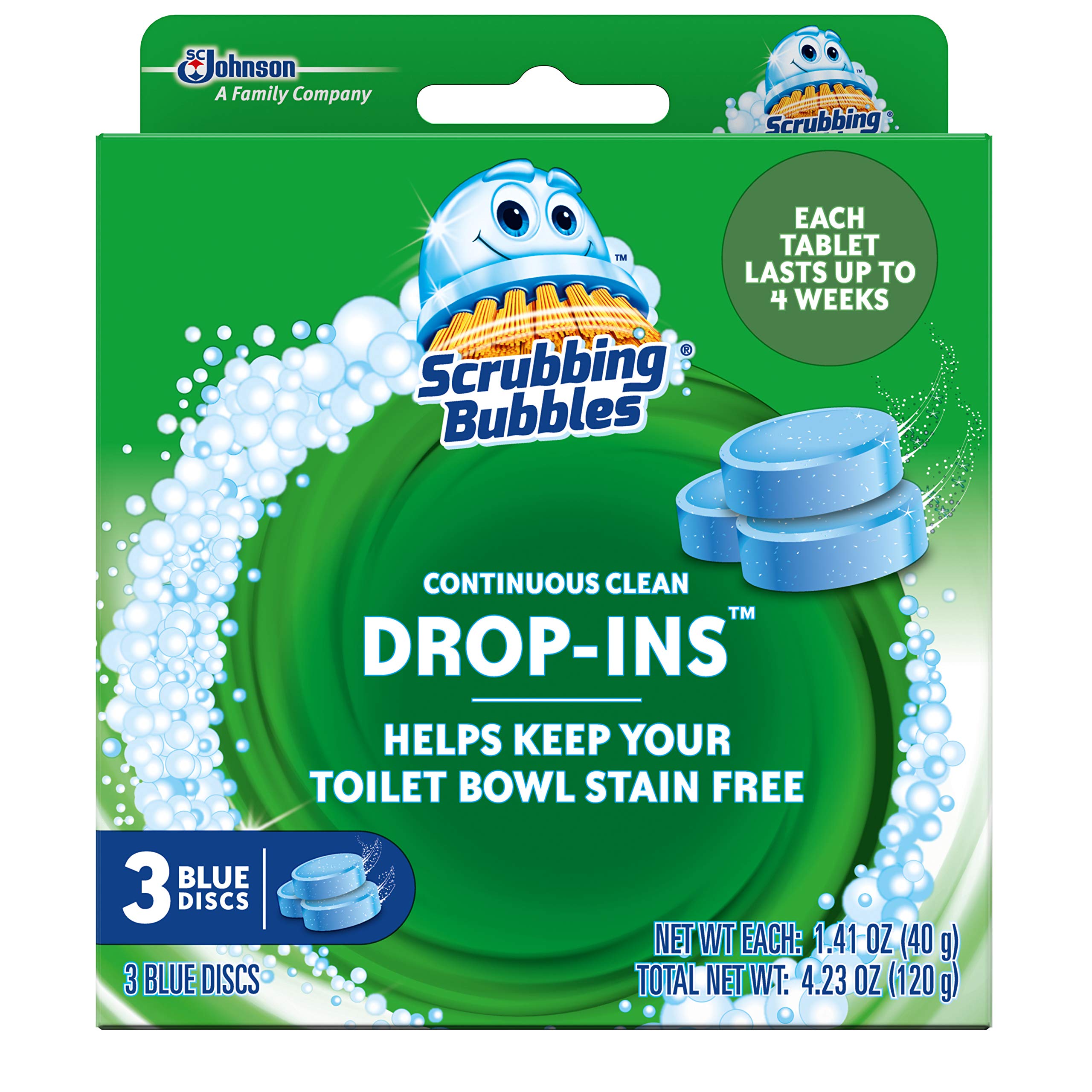 3-Count 4.23-Oz Scrubbing Bubbles Continuous Clean Drop-Ins Toilet Cleaner Tablets $3.40 w/S&S + Free Shipping w/ Prime or on $35+