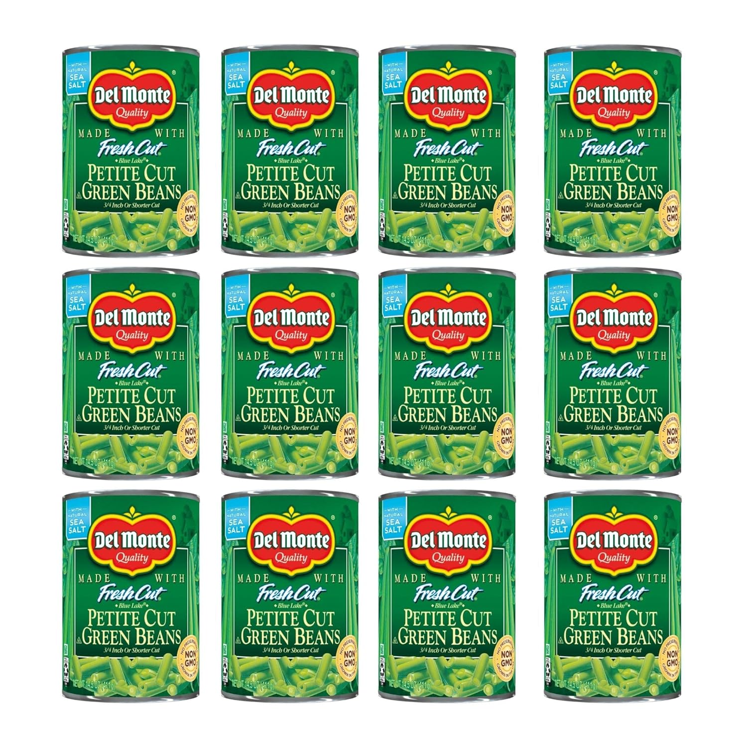 12-Pack 14.5-Oz Del Monte Petite Cut Green Beans w/ Natural Sea Salt $10.40 w/ Subscribe & Save