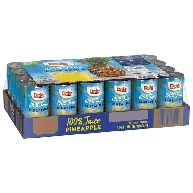24-Count 6-Oz Dole All Natural 100% Pineapple Juice Cans $10.50 + Free S&H w/ Walmart+ or $35+