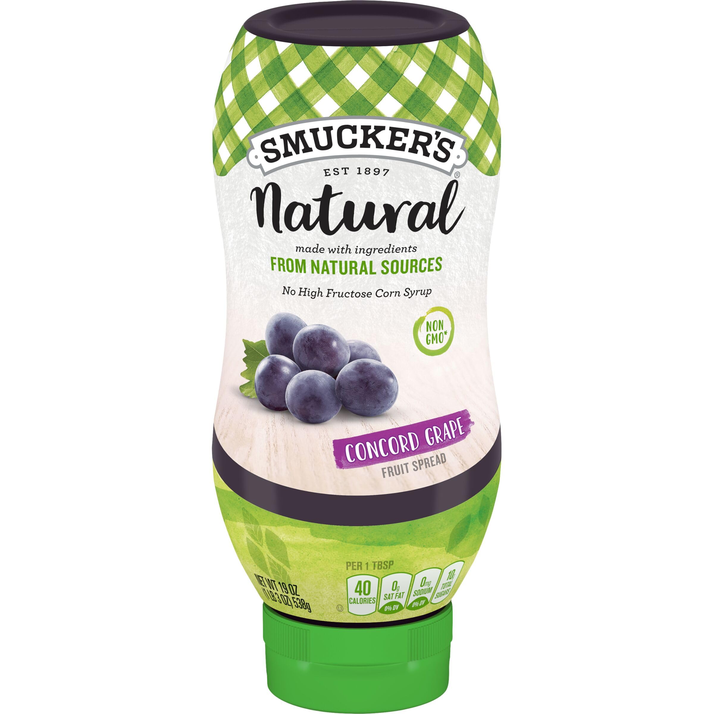 12-Count 19-Oz Smucker's Natural Concord Grape Squeezable Fruit Spread $25.10 ($2.10 Ea) w/ S&S & More + Free Shipping w/ Prime or on $35+