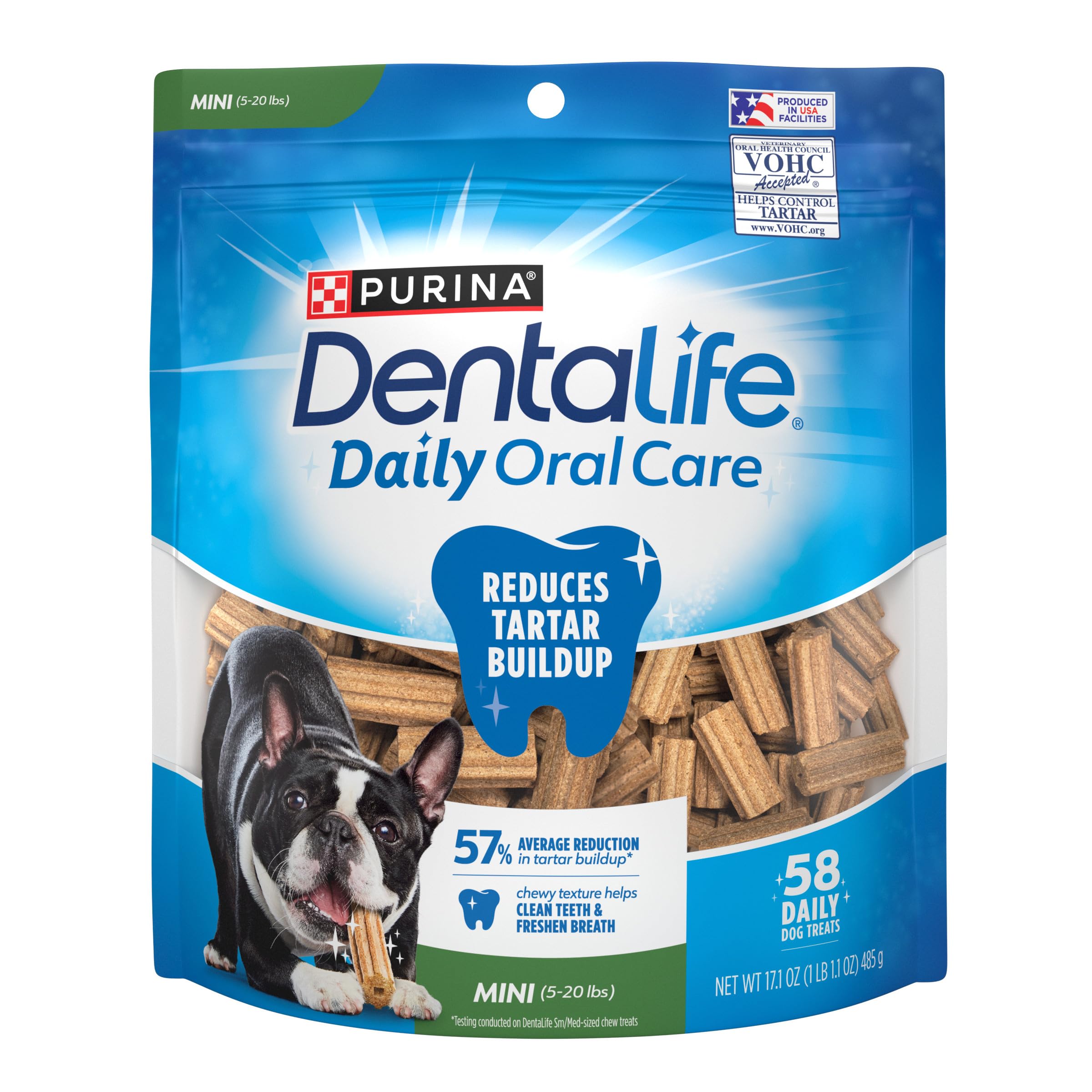 58-Count 17.1-Oz Purina DentaLife Daily Oral Care Dog Treats (Mini)