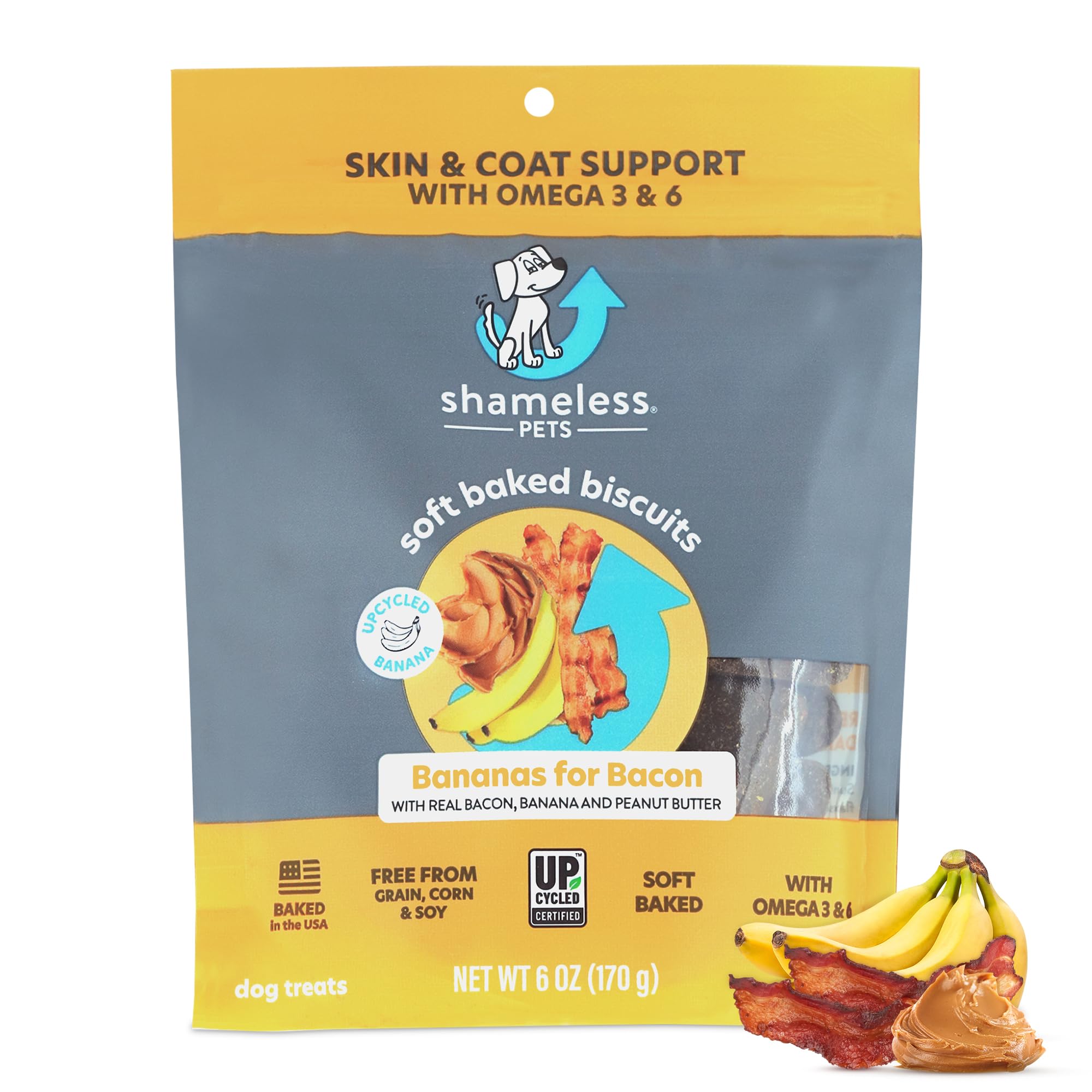 6-Oz Shameless Pets Soft-Baked Dog Treats (Bananas for Bacon) $2.40 w/ S&S + Free Shipping w/ Prime or on $35+