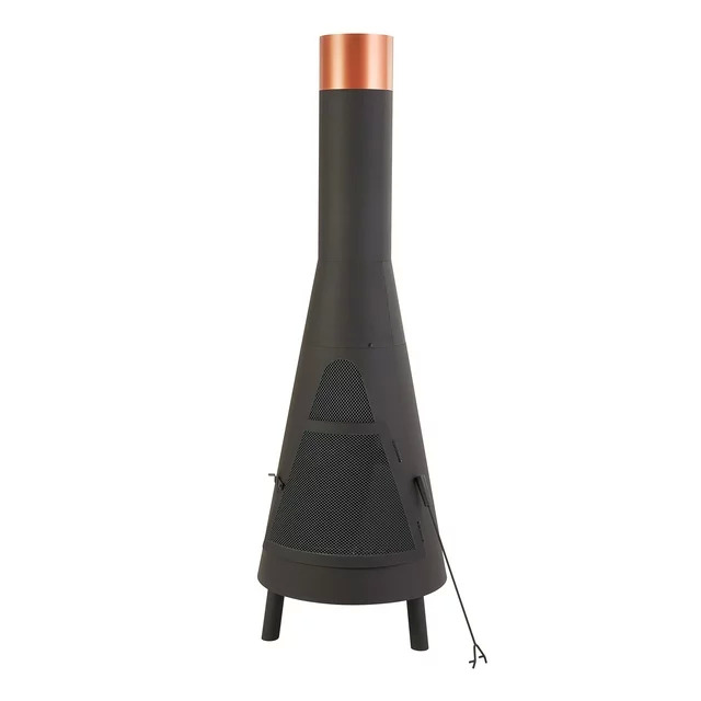 Mainstays 67” Round Powder-Coated-Black Steel Wood Burning Chiminea $104 + Free Shipping