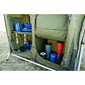 Ozark Trail Deluxe Camping Table w Storage Gray 45 Free Shipping