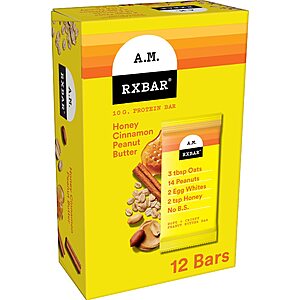 12-Count 1.9-Oz RXBAR A.M. Protein Bars (Honey Cinnamon Peanut Butter)