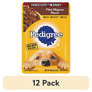 12-Count 3.5-Oz Pedigree Choice Cuts in Gravy Filet Mignon Wet Dog Food $  10.44 (.87c Ea) + Free S&H w/ Walmart+ or on $  35+