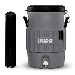5-Gallon Igloo Portable Sports Cooler Water Beverage w/ Flat Seat Lid & Cup Dispenser (Gray) $  30.15 + Free Shipping w/ Prime or on $  35+
