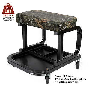 Mossy Oak Rolling Creeper Padded Mechanic Stool w/ Tool Tray + $20 Walmart Cash $40 + Free Shipping