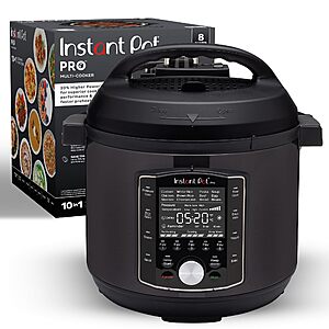 8-Qt Instant Pot Pro 10-in-1 Pressure Cooker (Matte Black) $123.05 + Free Shipping